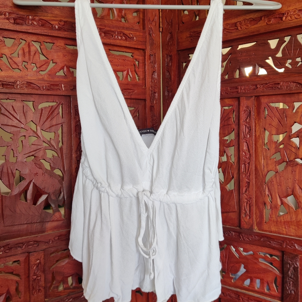 Brandy Melville White Cropped Tank Top